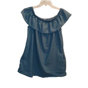 Denim Blue Jean Mini Dress NWOT Tunic Women's Size Large Light Wash Blue